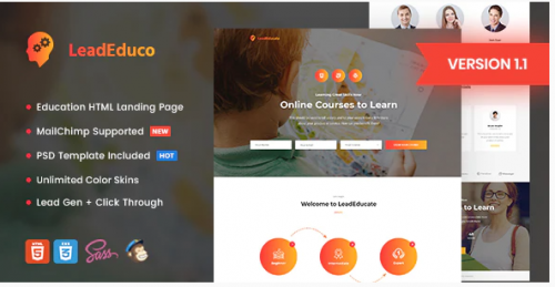 LeadEduco – Education HTML Landing Page Template leadeduco education html landing page template