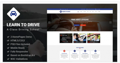 LearnToDrive | Driving School & Lessons HTML5 Template learntodrive driving school lessons html template