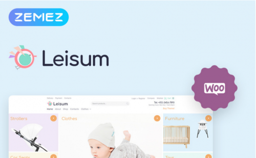 Leisum – Kids Store ECommerce Minimal Elementor WooCommerce Theme leisum kids store ecommerce minimal elementor woocommerce theme