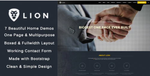 Lion – One Page & Multipurpose HTML Theme lion one page multipurpose html theme