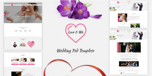 Love & We Wedding PSD Template love we wedding psd template