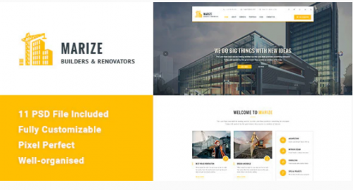 Marize – Construction & Building HTML Template marize construction building html template