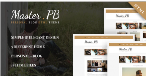 Master PB – Personal Blog HTML Template master pb personal blog html template