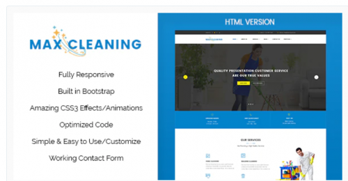 Max Clean – Cleaning Business HTML Template max clean cleaning business html template