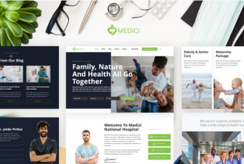 Medici – Hospital & Health Services Template Kit medici hospital health services template kit