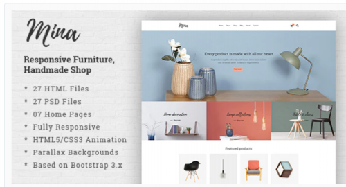 Mina – Responsive Furniture, Handmade Shop & Blog HTML5 Template mina responsive furniture handmade shop blog html template