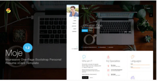 Moje. – Responsive Bootstrap Personal Resume vCard HTML/CSS Theme moje responsive bootstrap personal resume vcard