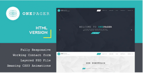 Onepager – Responsive One Page HTML Template onepager responsive one page html template