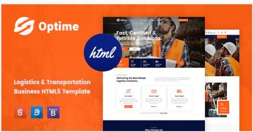 Optime – Logistics & Transportation HTML5 Template optime logistics transportation html template