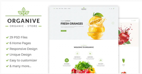 Organive – Organic Store & Eco Food Products PSD Template organive organic store eco food products psd template