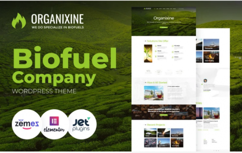 Organixine – Biofuel Company WordPress Theme organixine biofuel company wordpress theme