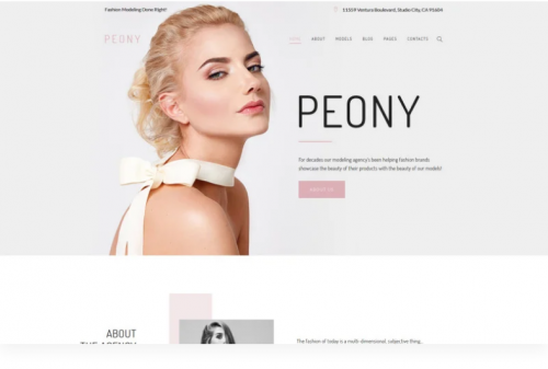 Peony – Fashion Modelling Agency WordPress Theme peony fashion modelling agency wordpress theme