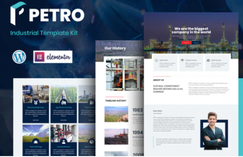 Petro – Industrial Elementor Template Kit petro industrial elementor template kit
