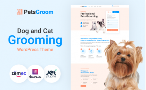PetsGroom – Dog & Cat Grooming WordPress Theme petsgroom dog cat grooming wordpress theme