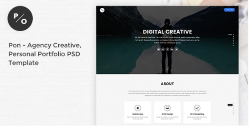 Pon – Responsive Agency Creative, Personal Portfolio PSD Template pon responsive agency creative personal portfolio psd template