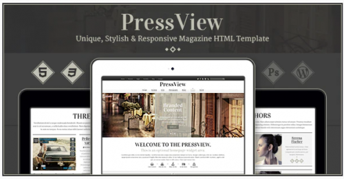 PressView – Vintage and Stylish Magazine Template pressview vintage and stylish magazine template
