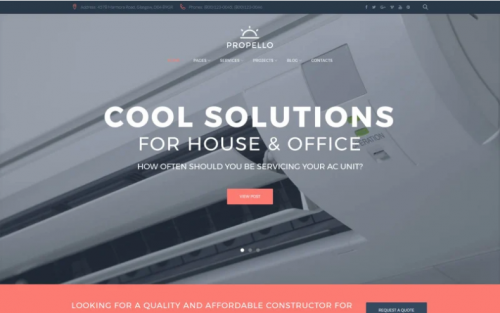 Propello – Air Conditioning Maintenance WordPress Theme propello air conditioning maintenance wordpress theme
