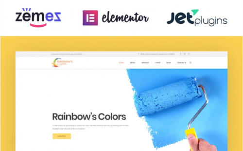 Rainbow’s Colors – Painting Company Responsive WordPress Theme rainbows colors painting company responsive wordpress theme