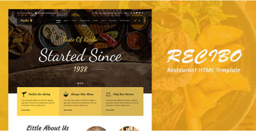 Recibo – Restaurant / Food HTML Template recibo restaurant food html template
