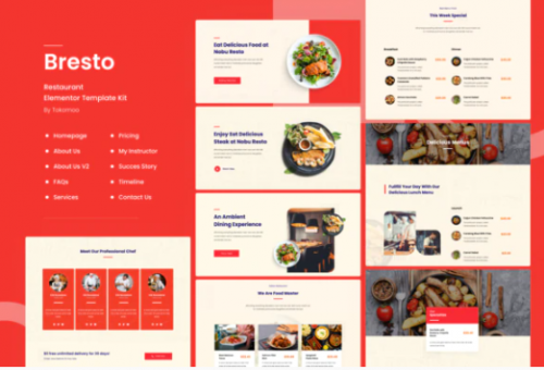Bresto | Restaurant Elementor Template Kit restaurant elementor template kit
