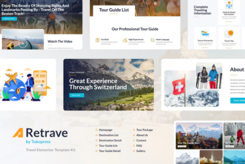 Retrave | Travel Elementor Template Kit retrave travel elementor template kit