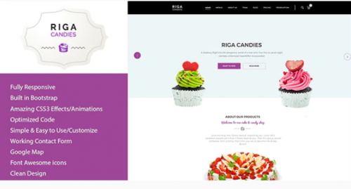 Riga – Candy & Sweets HTML Template riga candy sweets html template