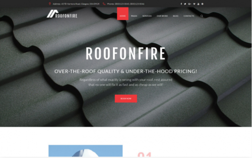 RoofOnFire – Roofing Company Responsive WordPress Theme roofonfire roofing company responsive wordpress theme