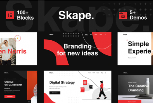 Skape - Creative Multipurpose Digital Agency Business & Portfolio WordPress Elementor Template Kit