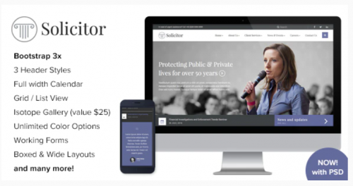Solicitor – Law Business Responsive HTML5 Template solicitor law business responsive html template