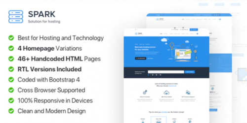 Spark – Responsive Hosting, Domain and Technology Template spark responsive hosting domain and technology template
