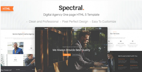 Spectral – Business & Agency One Page HTML5 Template spectral business agency one page html template