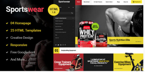 Sportwear – Multi Store Responsive HTML Template sportwear multi store responsive html template