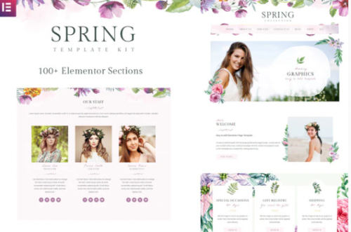 Spring Watercolor and Floral Template Kit spring watercolor and floral template kit
