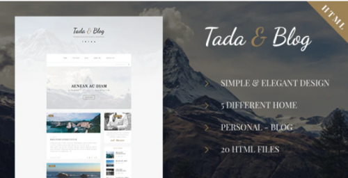 Tada & Blog – Personal HTML Theme tada blog personal html theme