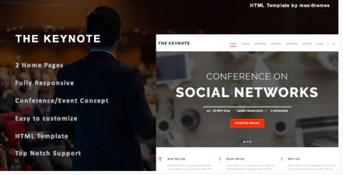 The Keynote – Conference/Event HTML Template the keynote conferenceevent html template