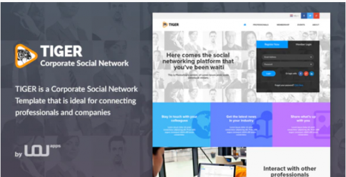 Tiger – Corporate Social Network Template tiger corporate social network template