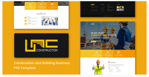 Unc Construction – Construction Business, Building Company PSD Template unc construction construction business building company psd template