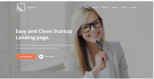 Vanessa – Easy Startup Landing Page Template vanessa easy startup landing page template