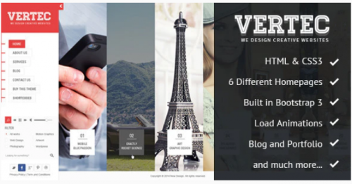 Vertec – Creative Portfolio Template vertec creative portfolio template