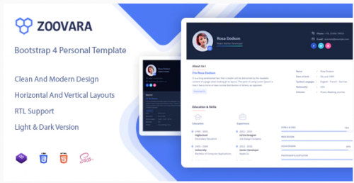 Zoovara – Personal Resume / CV Template zoovara personal resume cv template
