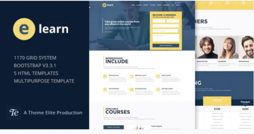 e-Learn – Onepage Bootstrap Education HTML e learn onepage bootstrap education html