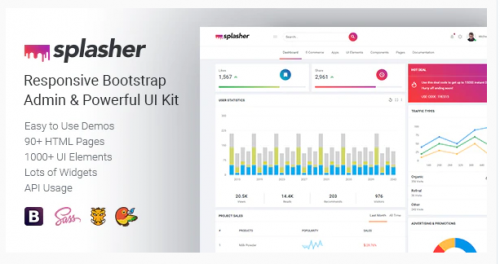 Splasher – Responsive Bootstrap Admin & Powerful UI Kit