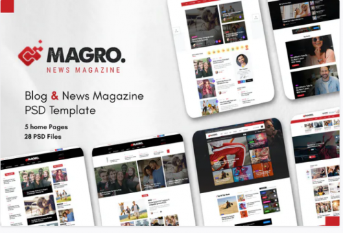 Magro – Blog & News Magazine PSD Template