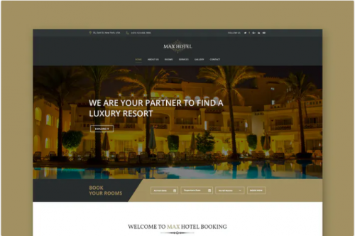 Hotel Website PSD Template