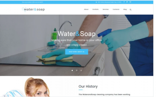 Water And Soap – Cleaning Service Company WordPress Theme