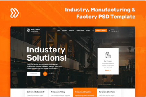 Industic – Factory and Manufacturing PSD Template