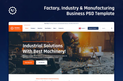 Axima – Factory and Manufacturing PSD Template