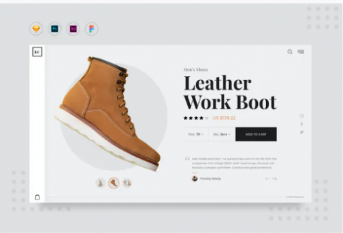 DailyUI.V7 Shoes Product Page Website UI Template