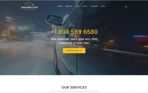 Give Me A Lift – Transportation & Taxi Services WordPress Theme