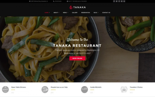 Tanaka – Japanese Restaurant WordPress Theme